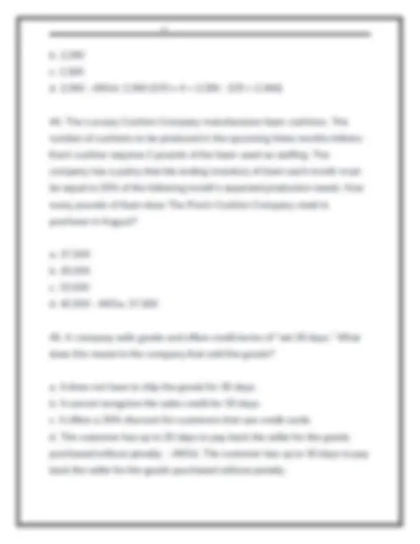 Managerial Accounting Exam Review 2025-2026: Questions and Answers ...