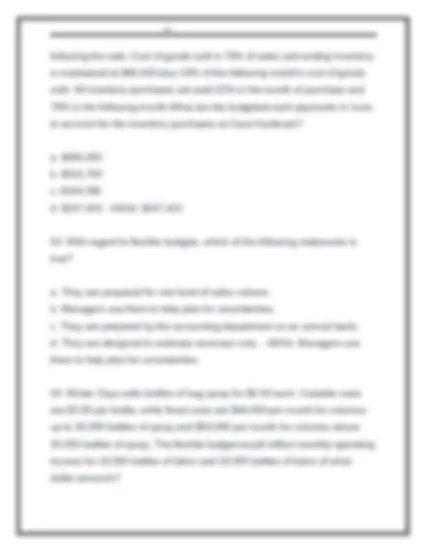 Managerial Accounting Exam Review 2025-2026: Questions and Answers ...