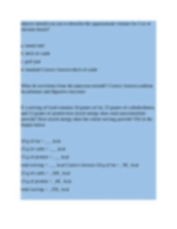 NUTR: Exam 1 questions with correct answers | Exams Nutrition | Docsity