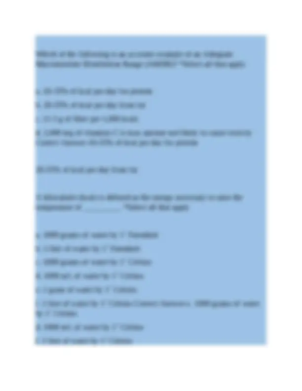 NUTR: Exam 1 questions with correct answers | Exams Nutrition | Docsity