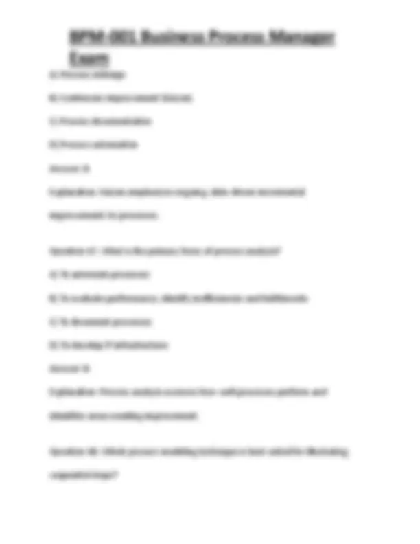 BPM-001 Business Process Manager Exam | Exams Technology | Docsity