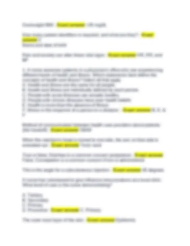 FUNDAMENTALS OF NURSING FINAL EXAM REVIEW QUESTIONS AND SOLUTIONS 2025 ...
