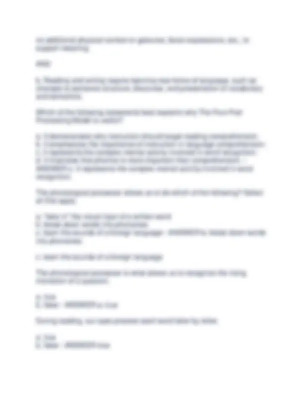 LETRS Exam: Reading Comprehension Questions and Answers | Exams Nursing ...