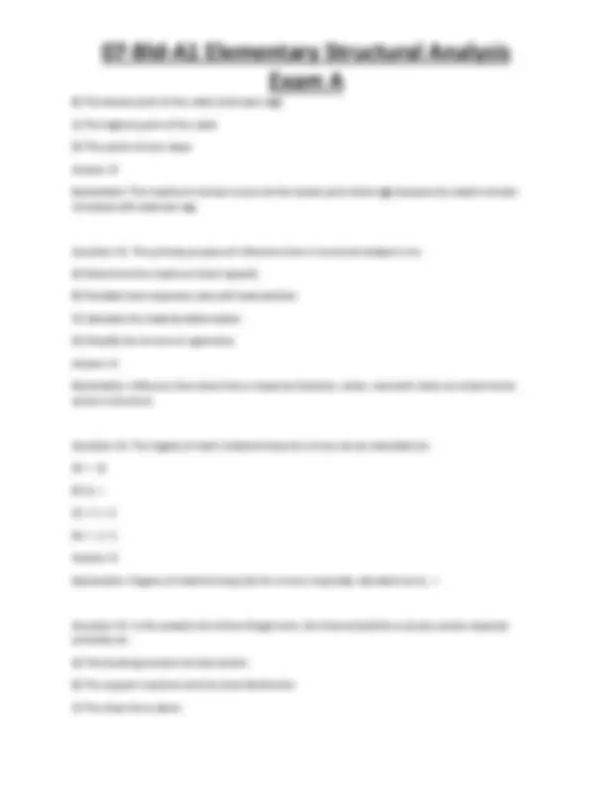 07-Bld-A1 Elementary Structural Analysis Exam A | Exams Technology ...
