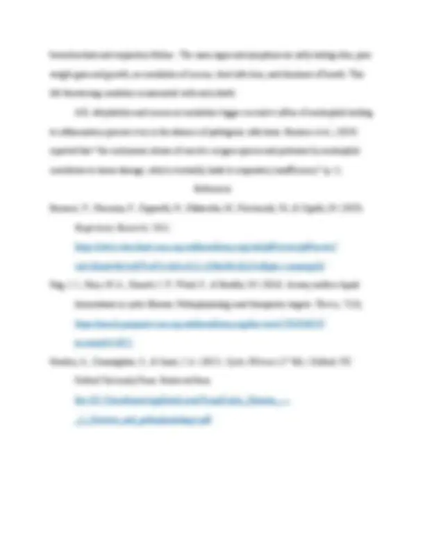 Advanced Patho WEEK 1 Discussion Disease | Exams Pathology | Docsity