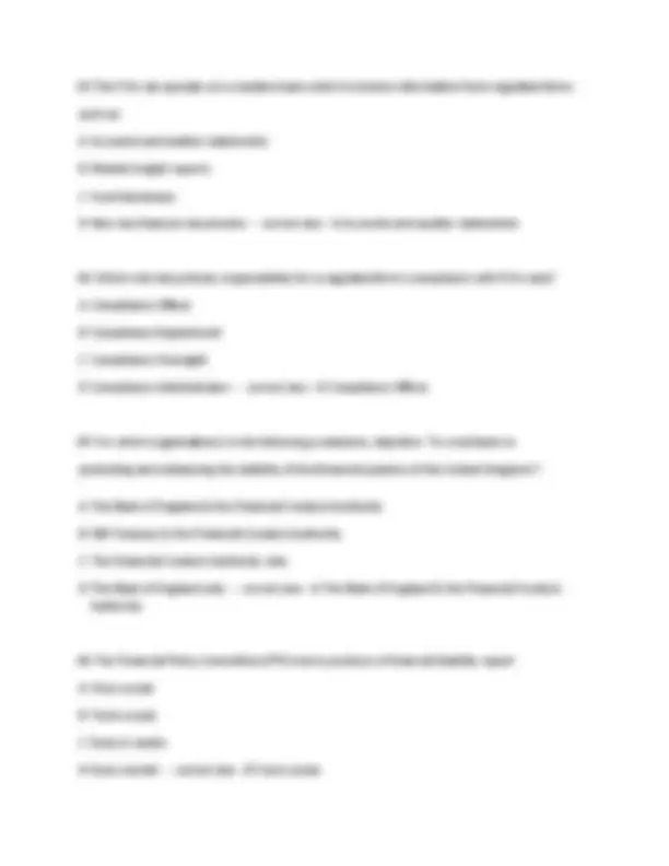 Example Questions For R01 Exam Financial Services Regulation R01 Mock Exam 2025 | Exams Finance | Docsity