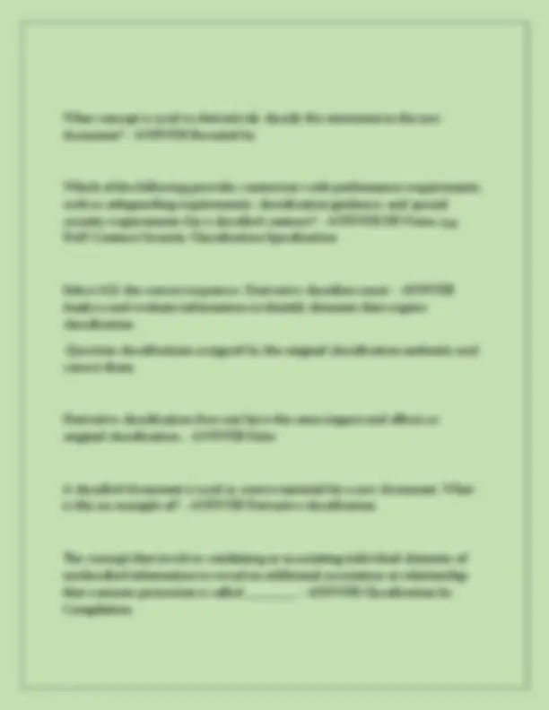 DERIVATIVE CLASSIFICATION EXAM QUESTIONS WITH SOLUTIONS GUARANTEED PASS ...