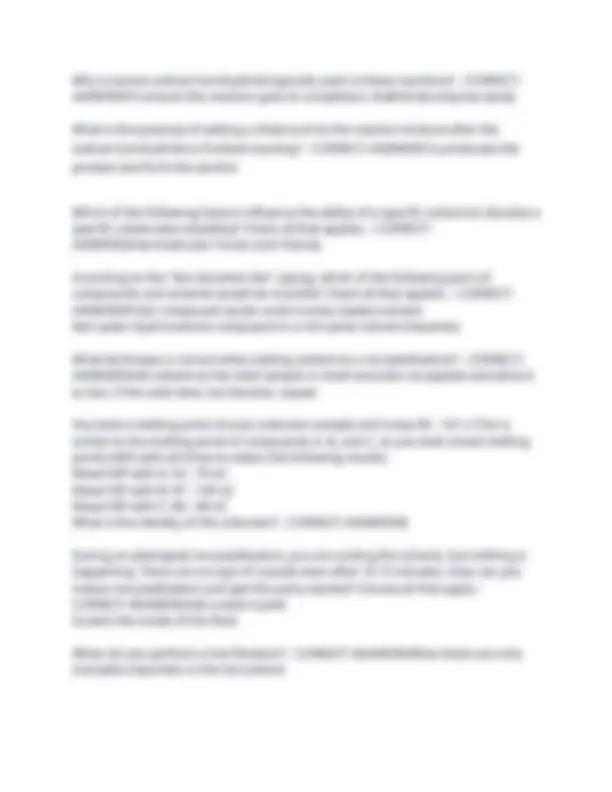 Organic Chemistry Lab Pre-Lab Questions and Answers | Exams Advanced ...