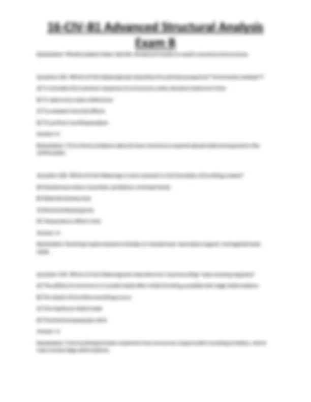 Advanced Structural Analysis Exam Questions | Exams Technology | Docsity