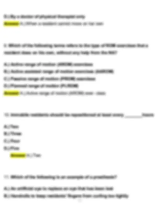 CNA Chapter 9 Exam Latest 2025 / 2026 Update Questions & Verified ...