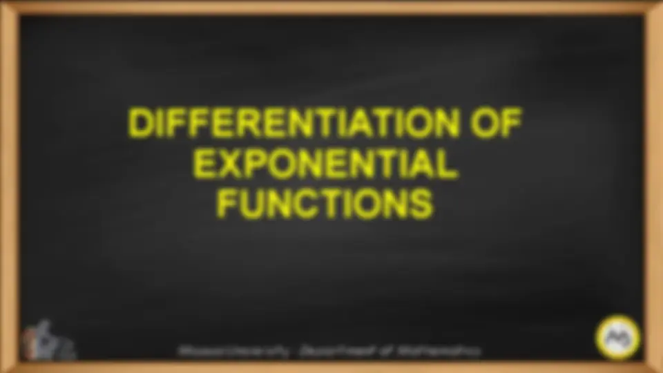 Lesson 6 - Differentiation of Log/Exponential Functions | Slides ...