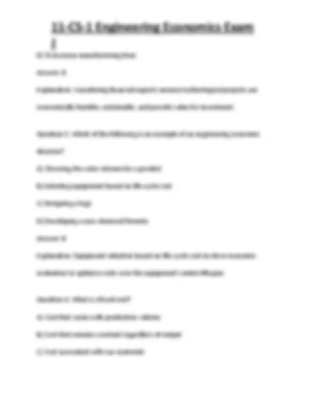 That One Engineering Test 11-CS-1 Engineering Economics Exam J | Exams Technology | Docsity