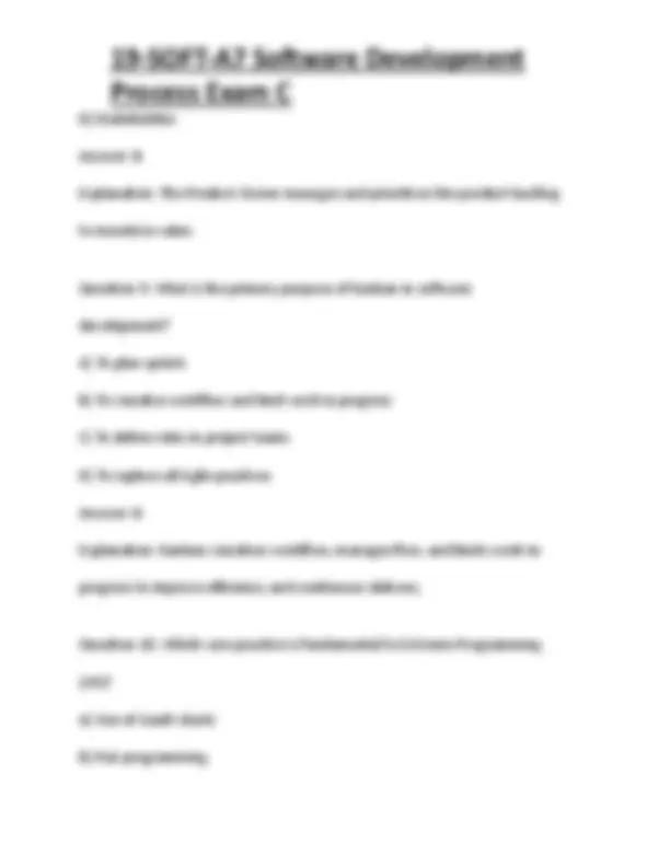 19-SOFT-A7 Software Development Process Exam C | Exams Technology | Docsity