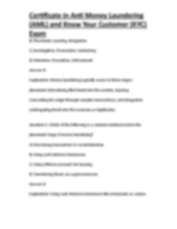 Certificate in Anti Money Laundering (AML) and Know Your Customer (KYC ...