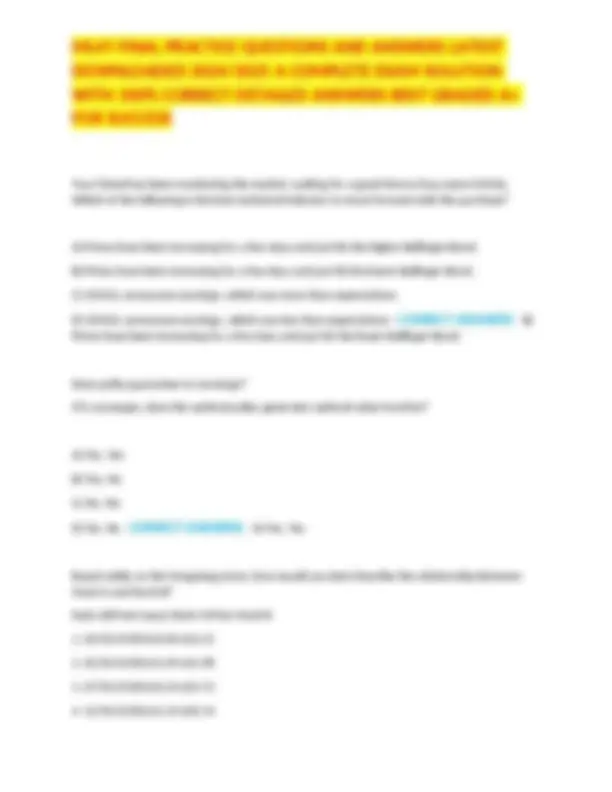 ML4T FINAL PRACTICE QUESTIONS AND ANSWERS LATEST DOWNLOADED 2024/2025 A ...