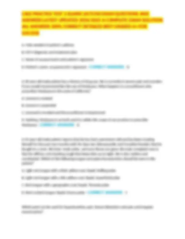 CALE PRACTICE TEST 1 ELAINE (ACTCM) EXAM QUESTIONS AND ANSWERS LATEST