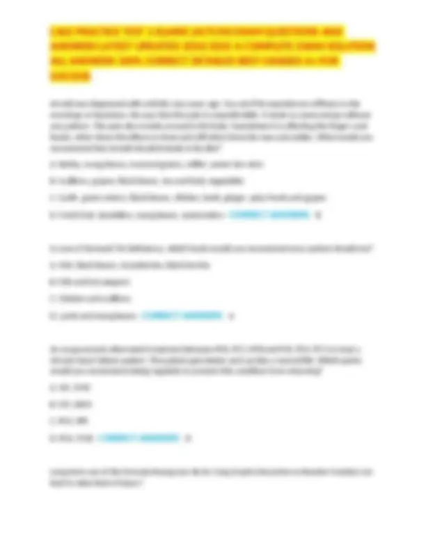 CALE PRACTICE TEST 1 ELAINE (ACTCM) EXAM QUESTIONS AND ANSWERS LATEST