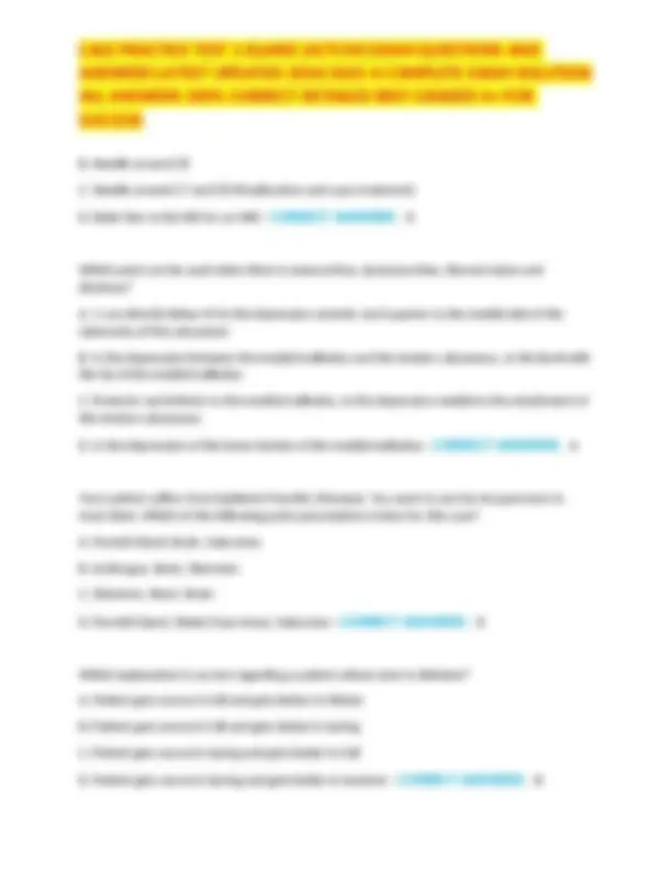 CALE PRACTICE TEST 1 ELAINE (ACTCM) EXAM QUESTIONS AND ANSWERS LATEST