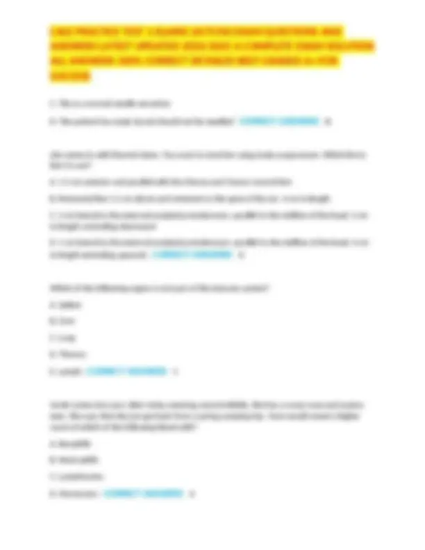 CALE PRACTICE TEST 1 ELAINE (ACTCM) EXAM QUESTIONS AND ANSWERS LATEST