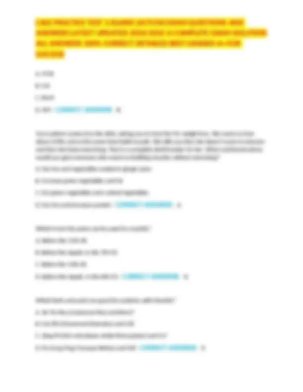 CALE PRACTICE TEST 1 ELAINE (ACTCM) EXAM QUESTIONS AND ANSWERS LATEST