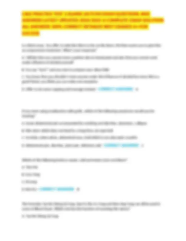 CALE PRACTICE TEST 1 ELAINE (ACTCM) EXAM QUESTIONS AND ANSWERS LATEST