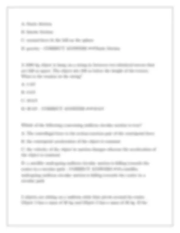 AP Physics 1 Final Exam Questions with Answers | Exams Physics | Docsity
