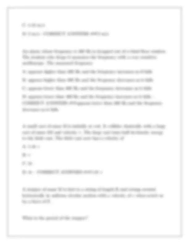 AP Physics 1 Final Exam Questions with Answers | Exams Physics | Docsity