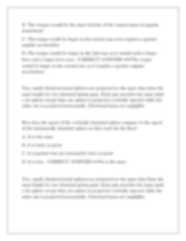 AP Physics 1 Final Exam Questions with Answers | Exams Physics | Docsity