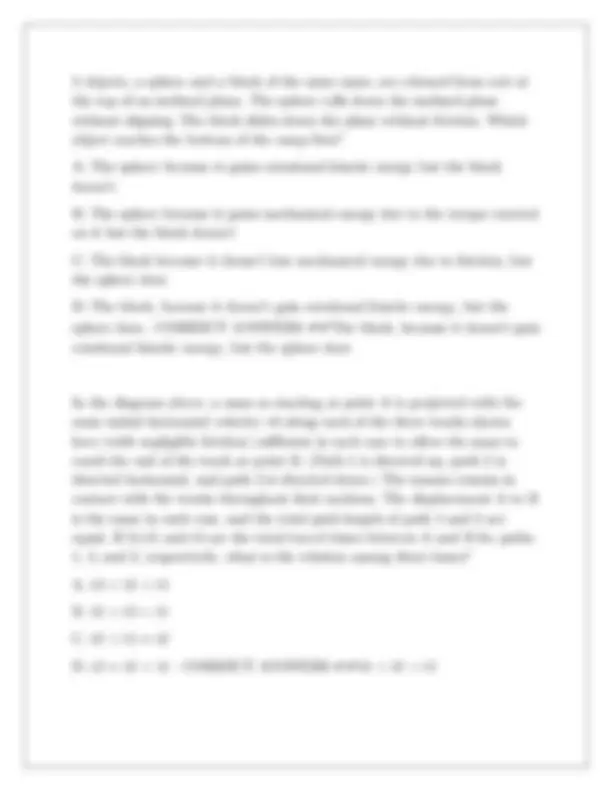 AP Physics 1 Final Exam Questions with Answers | Exams Physics | Docsity