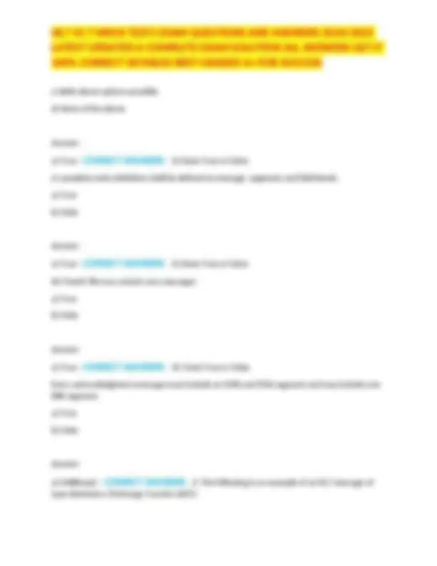 HL7 V2 7 MOCK TEST1 EXAM QUESTIONS AND ANSWERS 2024/2025 LATEST UPDATED