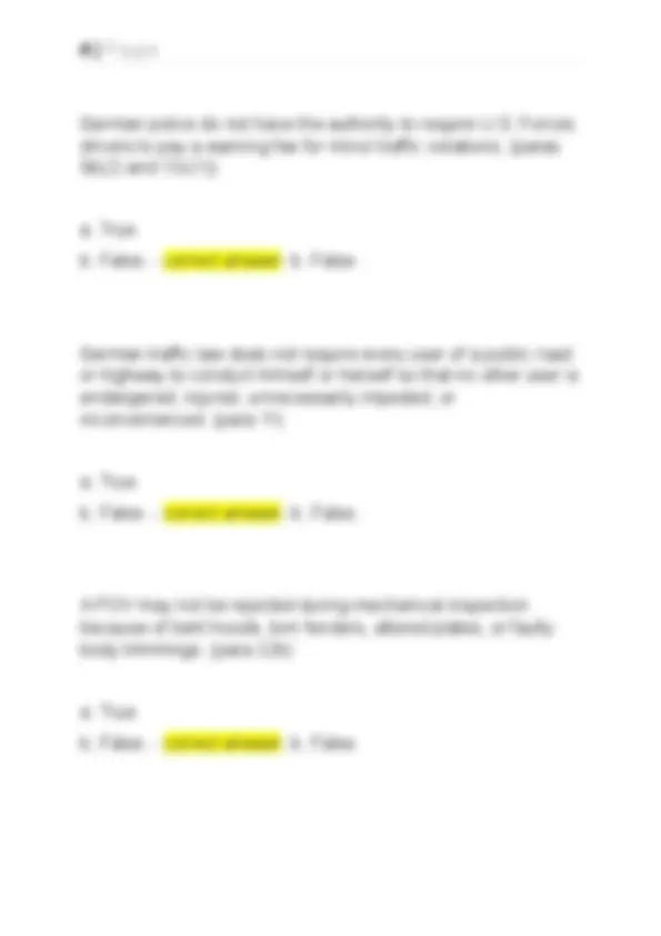 U.S FORCES DRIVERS TRAINING PROGRAM FOR EUROPE FINAL EXAM 2025 UPDATED ...