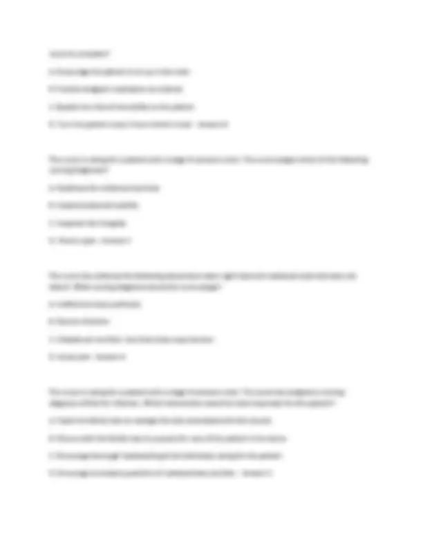 NURN 105 Final Exam Study Guide: Key Nursing Concepts and Definitions ...