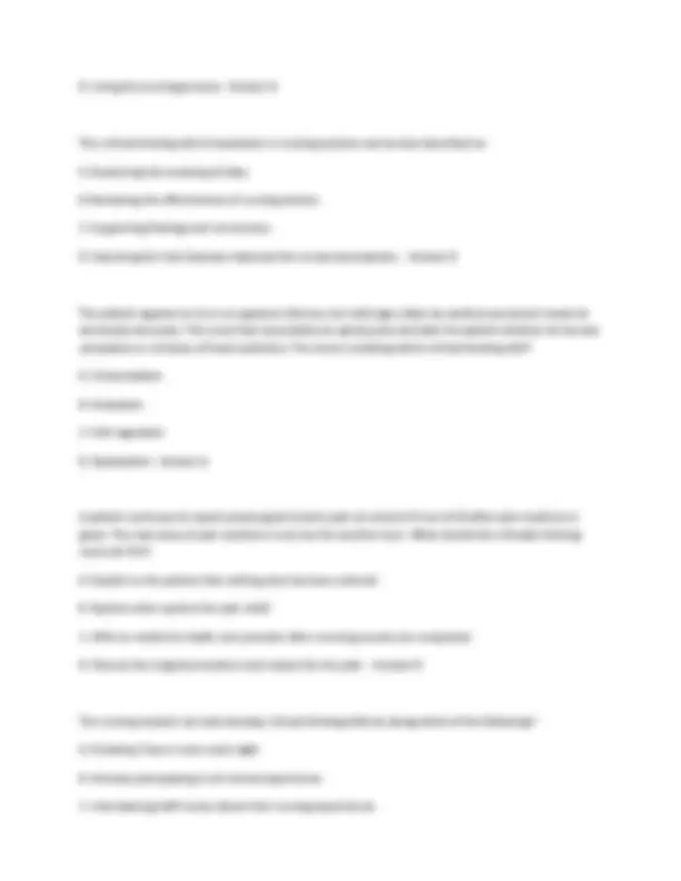 NURN 105 Final Exam Study Guide: Key Nursing Concepts and Definitions ...