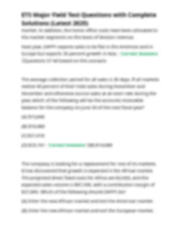 ETS Major Field Test Questions with Complete Solutions (Latest 2025 ...