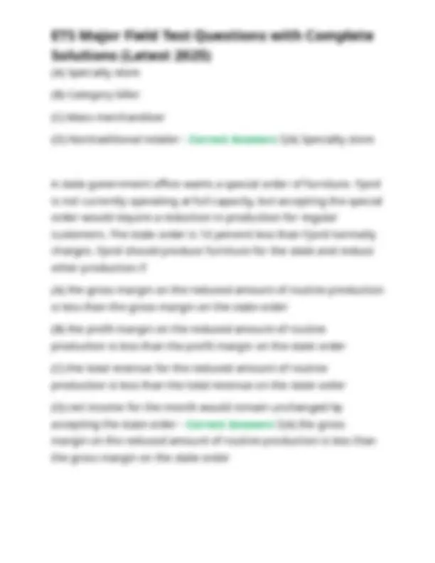 ETS Major Field Test Questions with Complete Solutions (Latest 2025 ...
