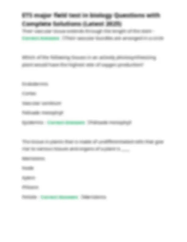 ETS major field test in biology Questions with Complete Solutions ...