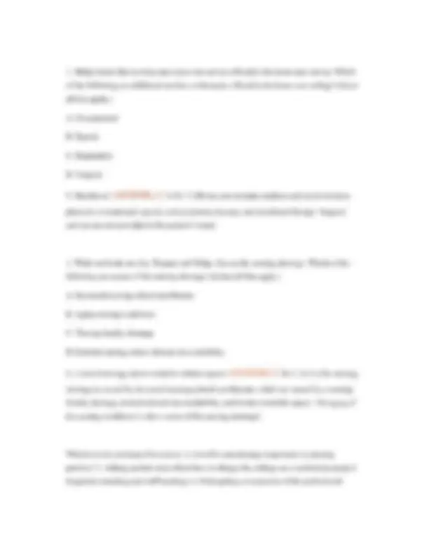NUR 100 Test Example Questions and Answers | Exams Nursing | Docsity
