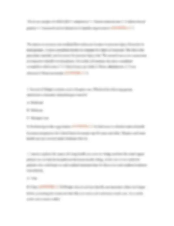 NUR 100 Test Example Questions and Answers | Exams Nursing | Docsity