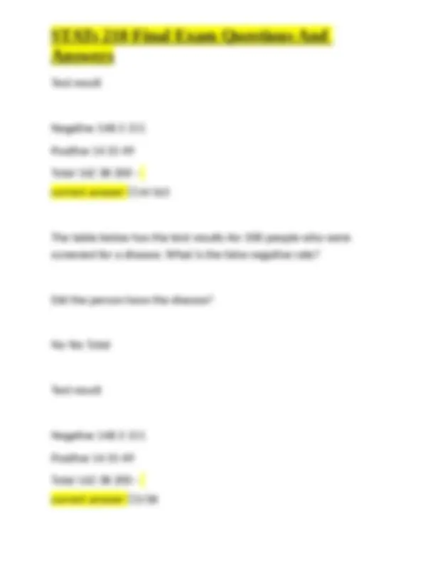 STATs 210 Final Exam Questions And Answers | Exams Statistics | Docsity