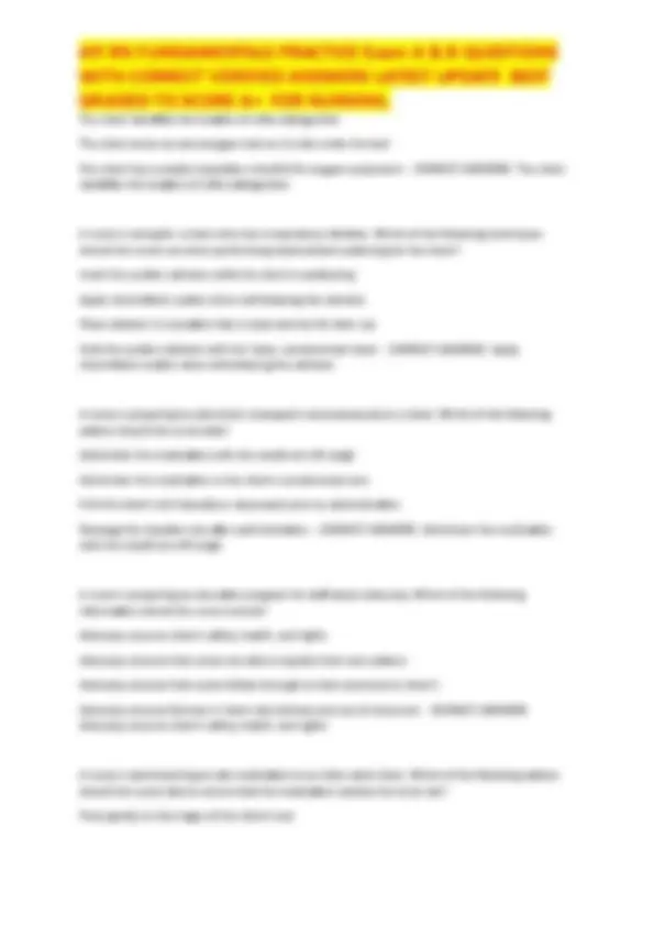 ATI RN FUNDAMENTALS PRACTICE Exam A & B QUESTIONS WITH CORRECT VERIFIED ...