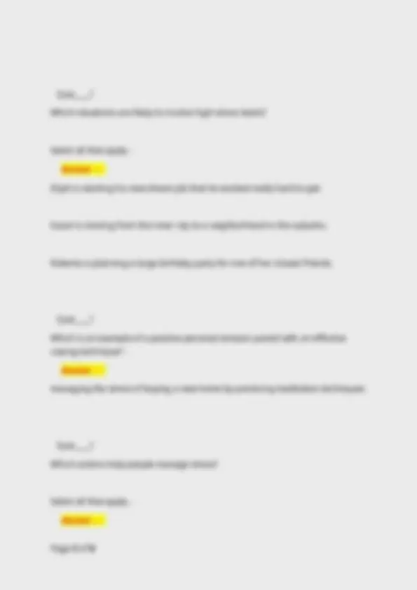 Health A: Unit 1 Exam / Test Review Questions & Certified Solutions ...