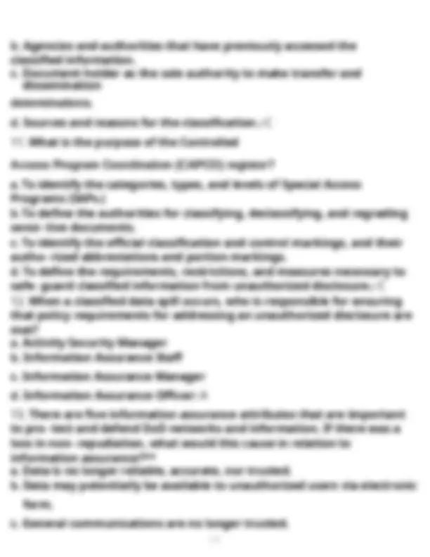 Area Program Manager Written Test Security Program Areas Practice Test: Information, Physical, and ...
