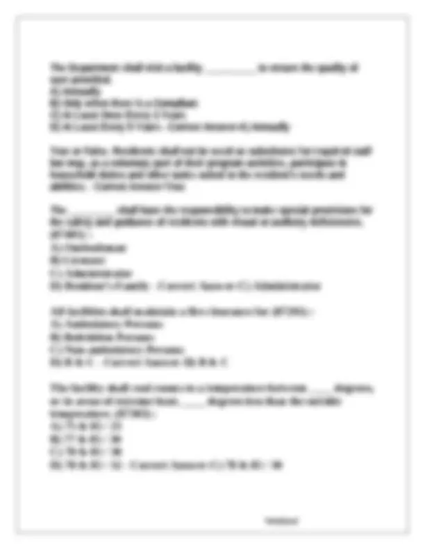 RCFE Exam Test Preparation (California) With 100% Correct And Verified ...