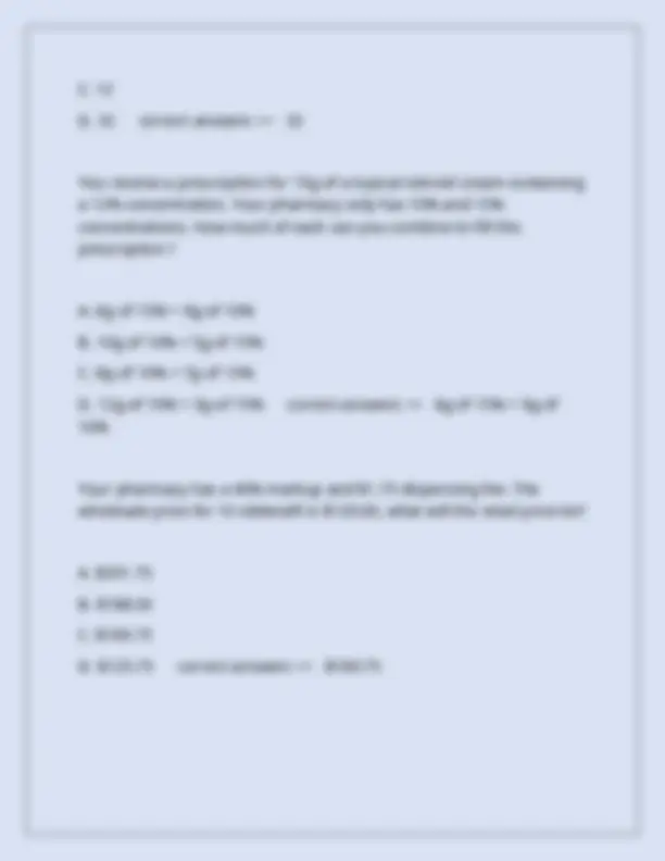 Ptcb Math Test PTCB PRACTICE EXAM (MATH) WITH CORRECT ANSWERS 2025 | Exams Mathematics ...