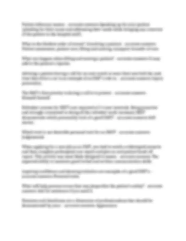 EMT Chapter 1 Questions With Correct Solutions. | Exams Medicine | Docsity