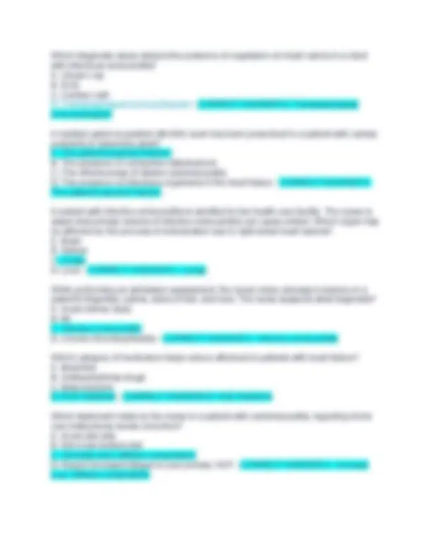 Med Surg 2 Exam 1 Practice Questions and Answers 100% Solved correctly ...