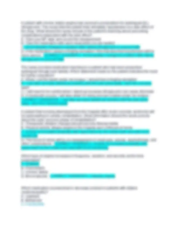 Med Surg 2 Exam 1 Practice Questions and Answers 100% Solved correctly ...