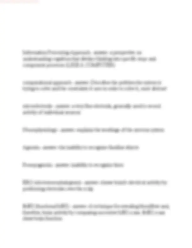 Sensation and Perception: Exam Study Guide | Exams Nursing | Docsity