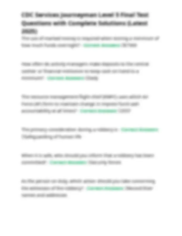 CDC Services Journeyman Level 5 Final Test: Questions and Solutions ...