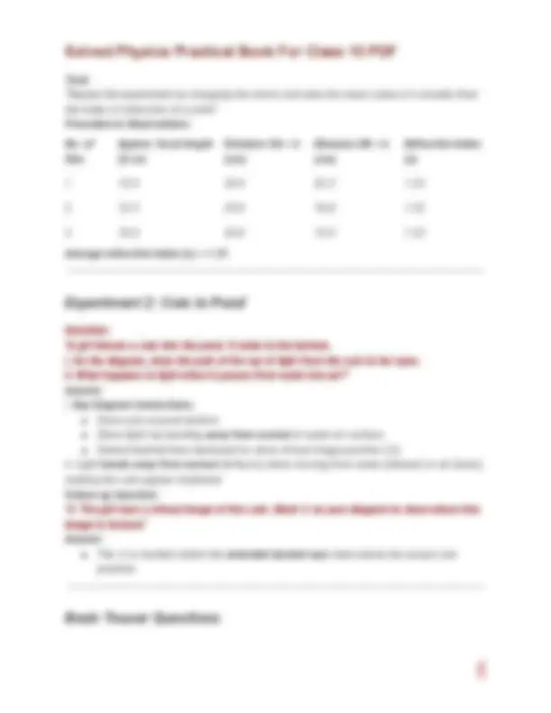 Physics Practical Notebook | Study notes Physics | Docsity